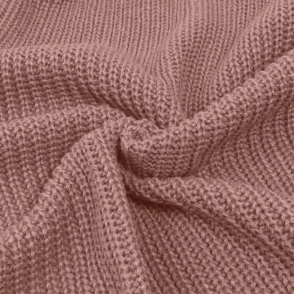 Pink Casual Women's Solid Color Lantern Sleeve Cardigan - Picture 8 of 8